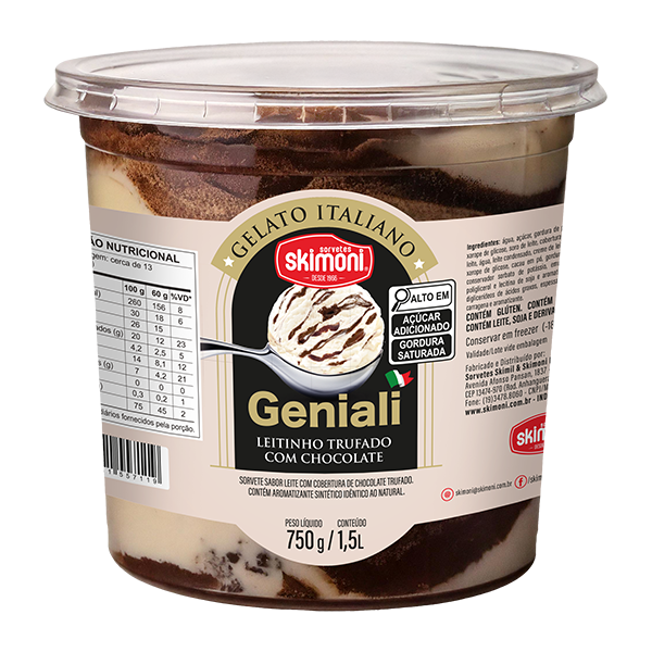 Leitinho Trufado com Chocolate – Geniali – Pote 1.5L