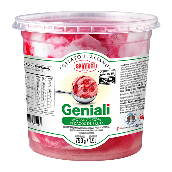 Morango com Pedaços de Fruta – Geniali – 1.5L